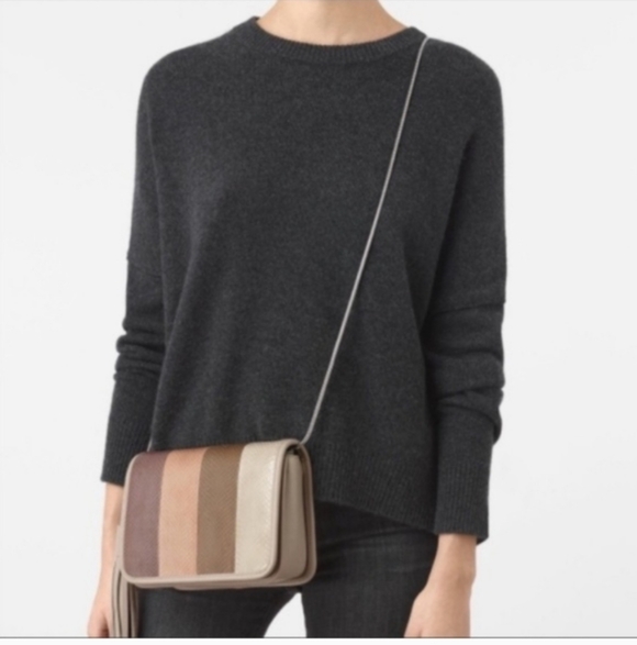 All saints Bansho Snake Leather Shoulder Crossbody Bag W/ Detachable Strap - Picture 2 of 13